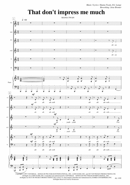 That Don't Impress Me Much (arr. Jetse Bremer)