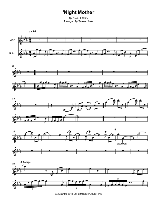 Night Mother Title Theme (arr. Tunescribers)