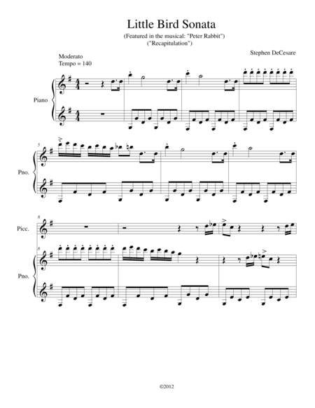 Little Bird Sonata (Piano Solo and Piccolo)