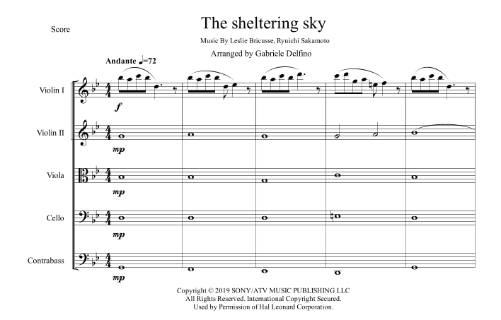 The Sheltering Sky (arr. Gabriele Delfino)