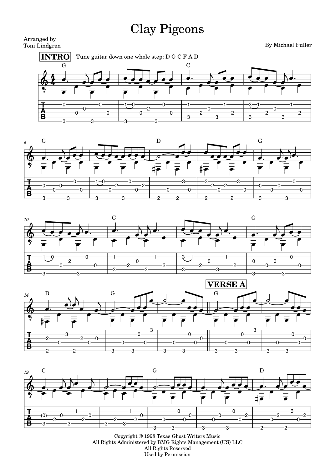 Clay Pigeons (arr. Toni Lindgren)