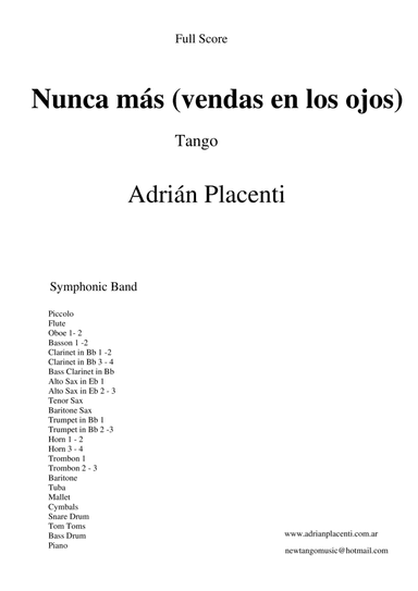 Nunca más(Vendas en los ojos) - Symphonic wind band