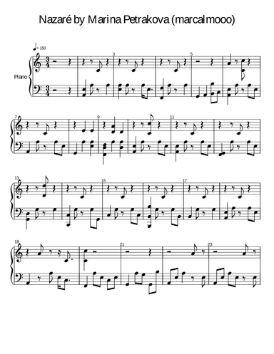 Digital Sheet Music: "Nazaré: Waves" For Beginners, For Intermidiate, For Advanced levels