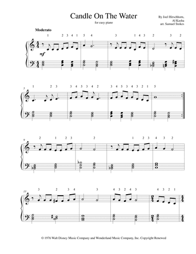 Candle On The Water (arr. Samuel Stokes)
