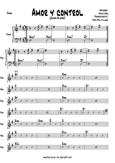 Amor Y Control (arr. Valentina Ruiz)