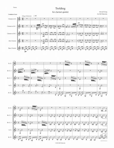 Troldtog for clarinet quintet (arr. Bill Malcolm)