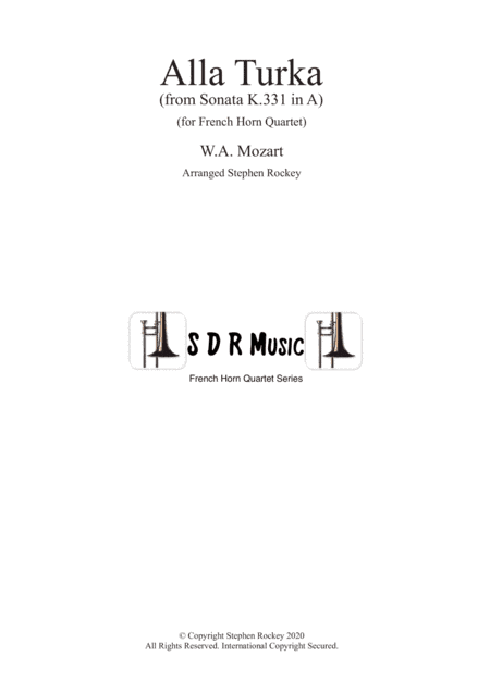 Alla Turka (Turkish March) for French Horn Quartet (arr. Stephen Rockey)