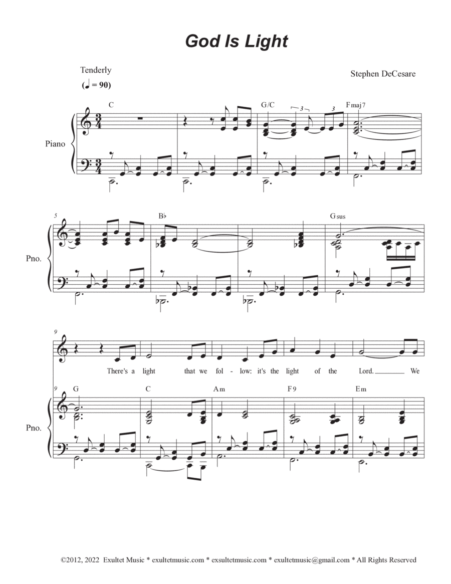 God Is Light (Unison choir - Medium Key)