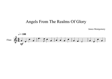 Angels From The Realms Of Glory - James Montgomery (Flute) (arr. Digital Book Music)