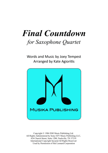 Final Countdown (arr. Kate Agioritis)