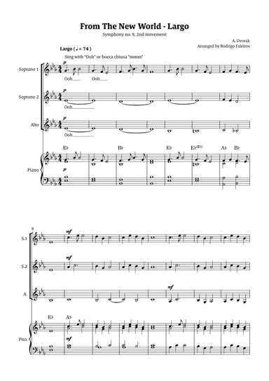 Largo (2nd movement of the Symphony no. 9 'From The New World') (arr. Rodrigo Faleiros)