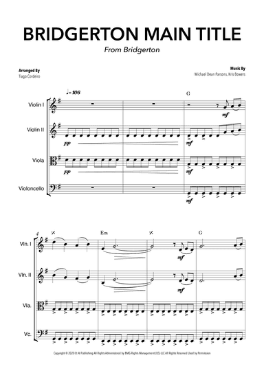 Bridgerton Main Title (arr. Tiago Cordeiro)