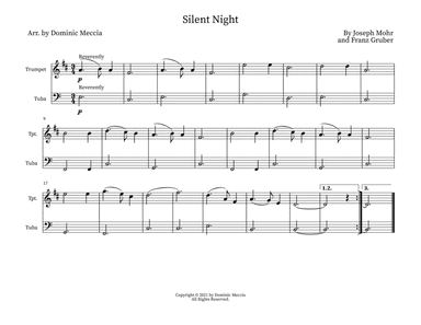 Silent Night- Trumpet and Tuba Duet (arr. Dominic Meccia)