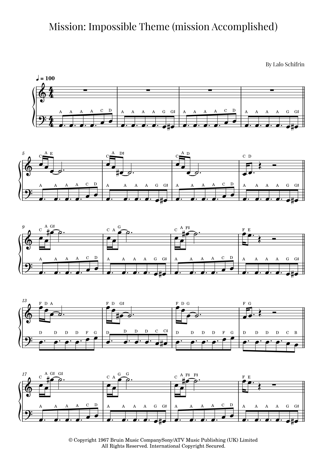 Mission: Impossible Theme (mission Accomplished) (arr. Roger da Luz)