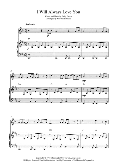 I Will Always Love You (arr. Kaiserin Rebecca)