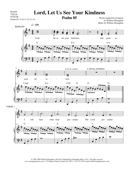 Lord, Let Us See Your Kindness (Psalm 85)