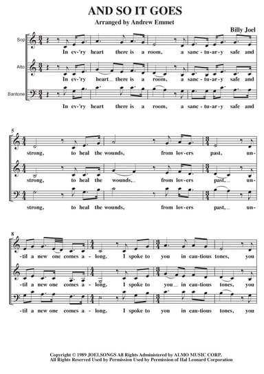 And So It Goes (arr. Andrew Emmet)