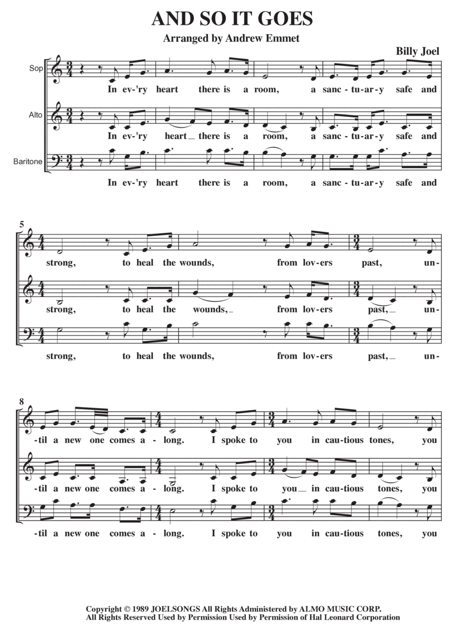 And So It Goes (arr. Andrew Emmet)