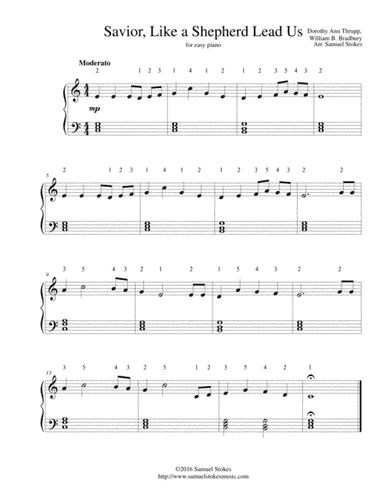Savior, Like a Shepherd Lead Us - for easy piano (arr. Samuel Stokes)