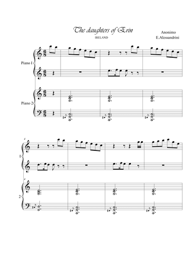 The daughters of Erin. Piano 4 hands (arr. Ester Alessandrini)