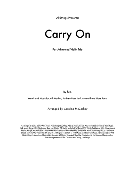 Carry On (arr. Caroline McCaskey)
