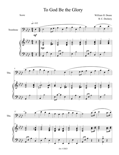 To God Be the Glory (Trombone Solo with Piano Accompaniment) (arr. B. C. Dockery)