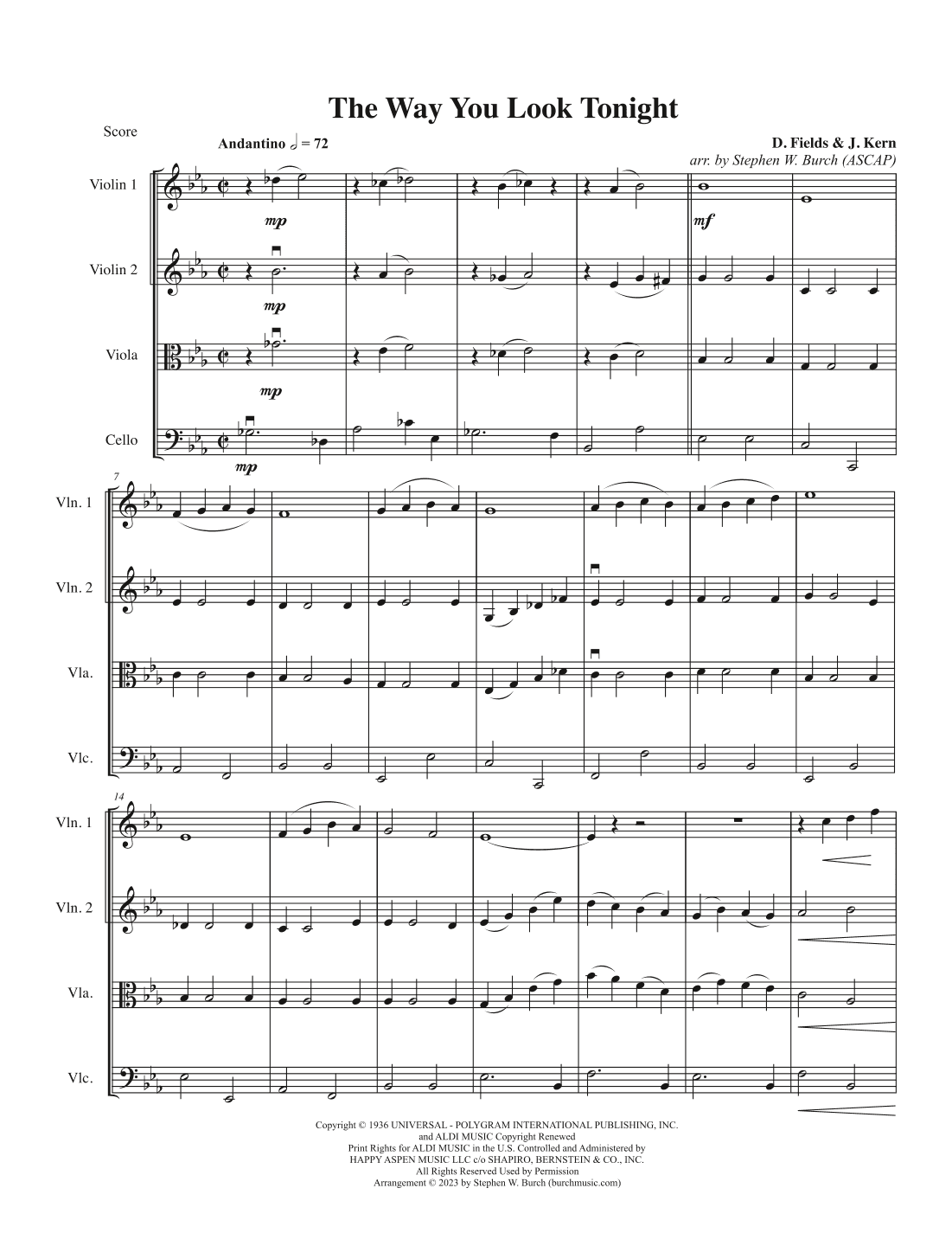 The Way You Look Tonight (arr. Stephen W. Burch (ASCAP))