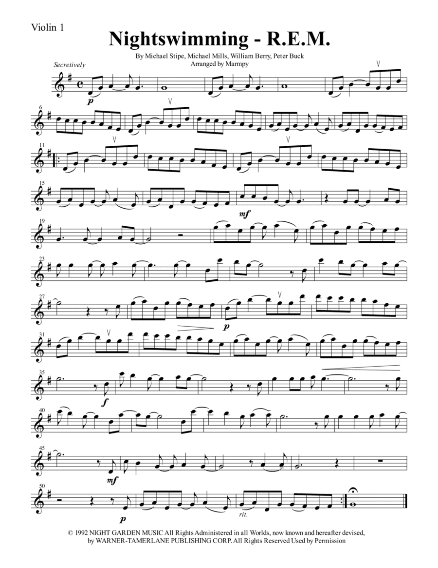 Nightswimming (arr. Marmpy)