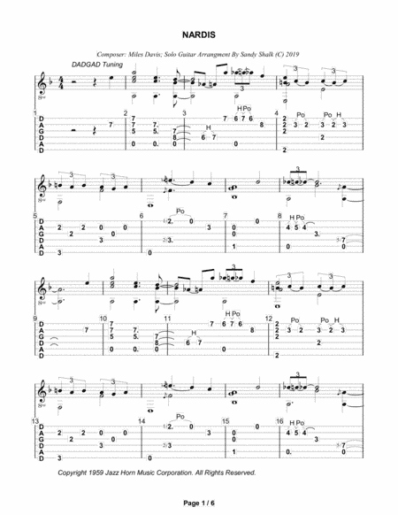 Nardis (arr. Sandy Shalk)
