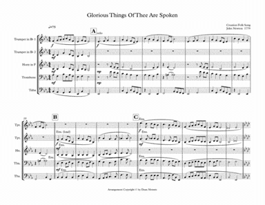 Glorious Things Of Thee Are Spoken (arr. Dean Mounts)
