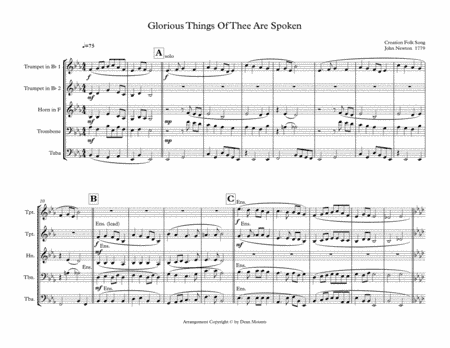 Glorious Things Of Thee Are Spoken (arr. Dean Mounts)