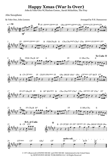 Happy Xmas (war Is Over) (arr. P.H. Damasceno)