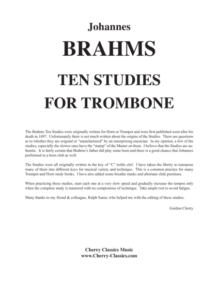 Ten Studies for Trombone (arr. Cherry, Gordon)