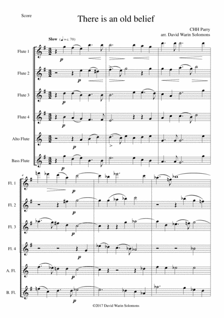 There is an old belief for flute sextet (arr. David Warin Solomons)