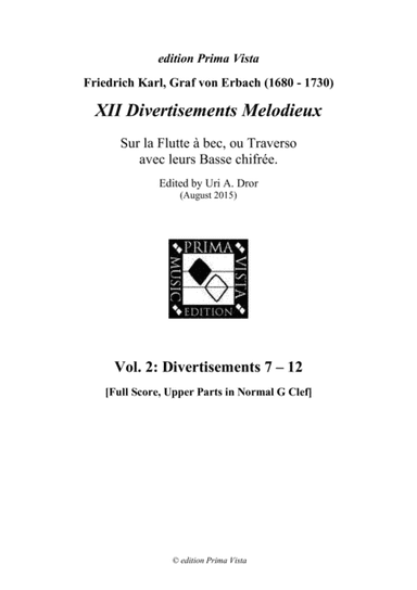 Erbach Divertisements Melodieux 7-12, G2 Clefs (arr. Uri A. Dror - edition Prima Vista)