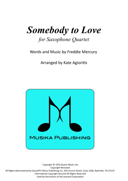 Somebody To Love (arr. Kate Agioritis)