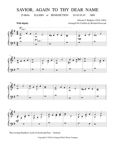 25B. Savior, Again to Thy Dear Name (ELLERS) (arr. Richard Giszczak)