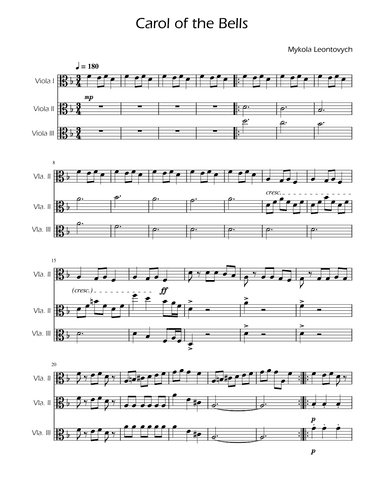 Carol of the Bells - Viola Trio (arr. Ygor Nunes)