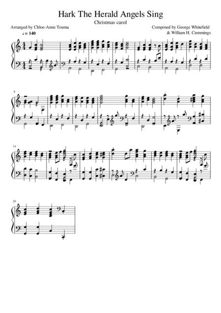 Hark The Herald Angels Sing (Christmas carol) (arr. Chloe-Anne Touma)