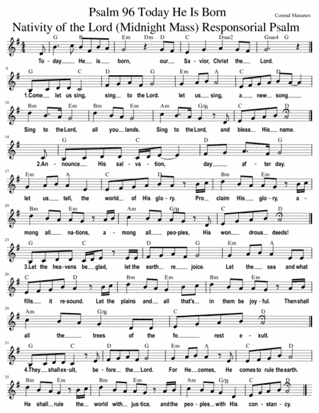 Responsorial Psalm for Midnight Mass - Nativity of the Lord - Today He Is Born (arr. Bonnie Wong)