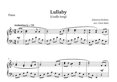 Brahms Lullaby - piano (arr. Vitor Melo)