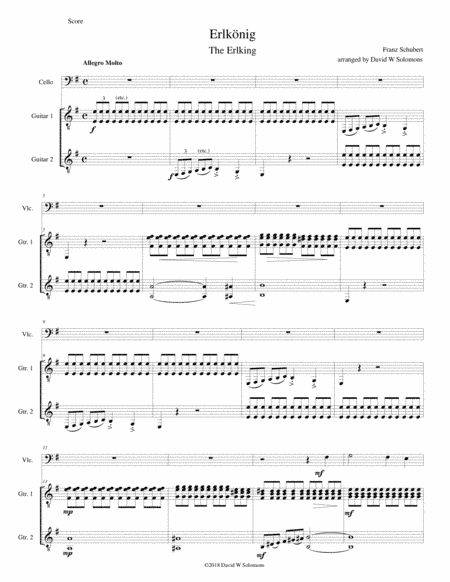 Erlkönig (The Erlking) for cello and 2 guitars (arr. David Warin Solomons)