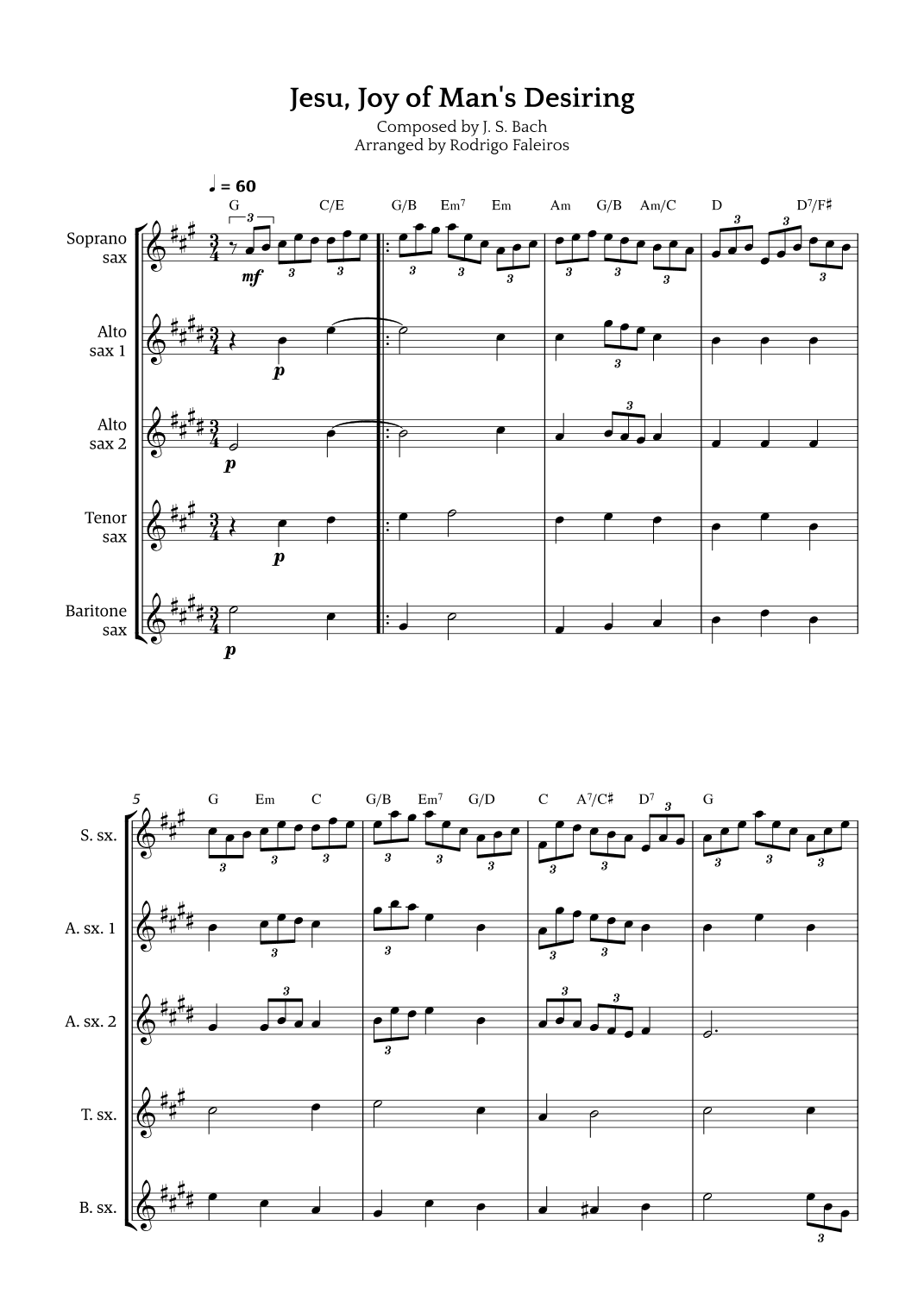 Jesu, Joy of Man's Desiring (arr. Rodrigo Faleiros)