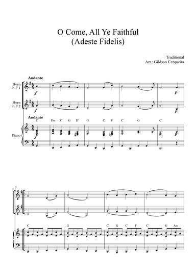 O Come, All Ye Faithful (Adeste Fidelis) (arr. Gildson Cerqueira)