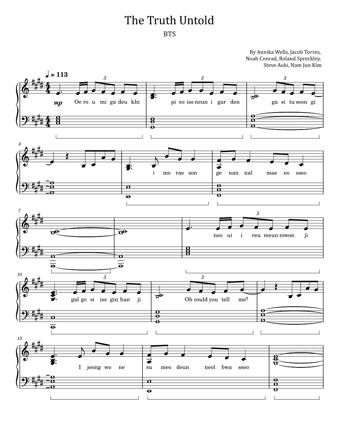 The Truth Untold (arr. poon)
