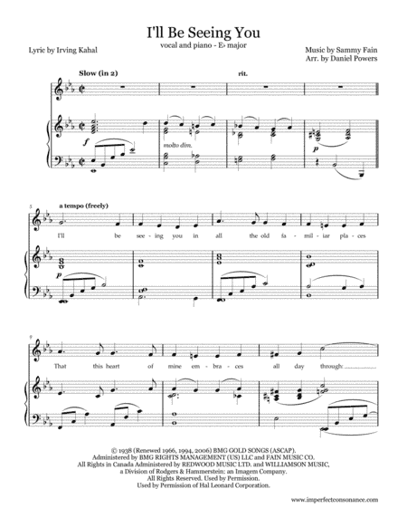 I'll Be Seeing You (arr. Daniel Powers)