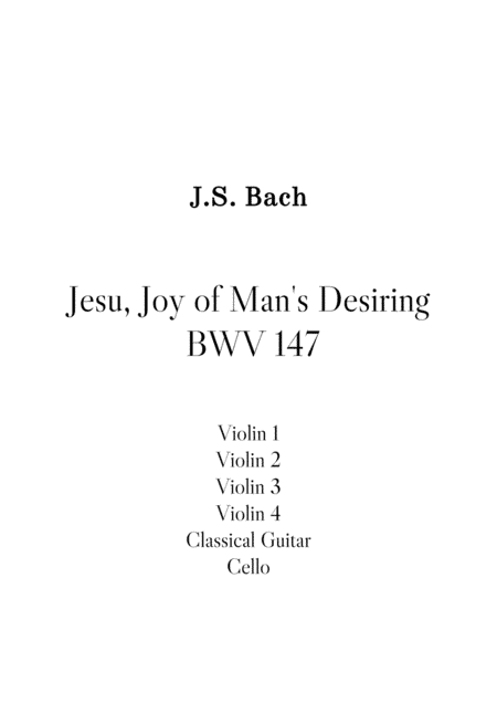 Jesu, Joy of Man's Desiring - BWV 147 (arr. Stenio Caixeta)