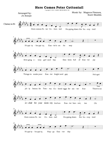 Here Comes Peter Cottontail (arr. Jo Araujo)