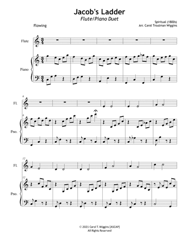 Jacob's Ladder (Flute & Piano) (arr. Carol Troutman Wiggins)