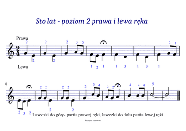 Sto lat poziom drugi piano- one hundred years level two easy (arr. Katarzyna Adamowska)